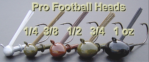 Pro Football Jig Heads with Weedguards