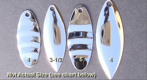 Willow Leaf Blades Size Chart