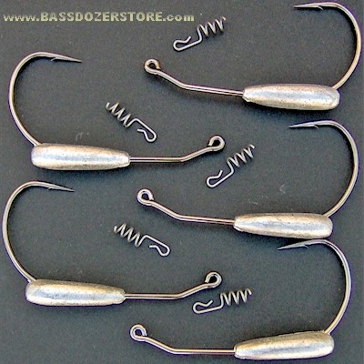 Bob4Bass Weighted Mustad 92000 Swimbait Hooks w/Snap on Coil 5 Pack 