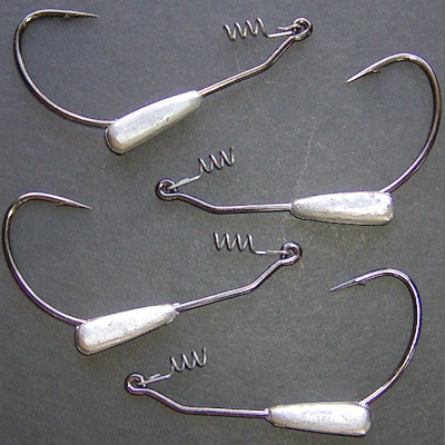 5 Pack 1/8 oz Weedless Bass Fishing Tube Jig Head With 3/0 Mustad