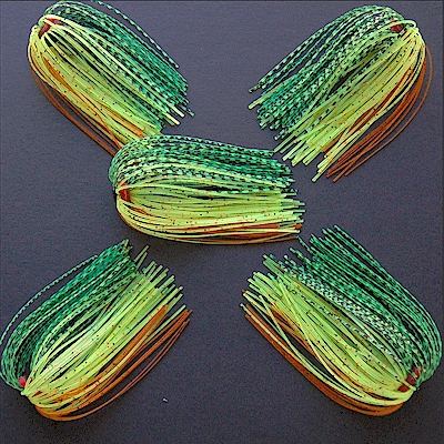 Lot of 5 Spinnerbait Quick Skirts Fire Tiger