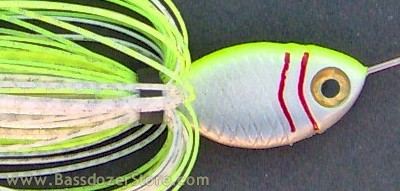 Bassdozer's Heavy Duty Chartreuse White Spinnerbaits for Bass and Pike