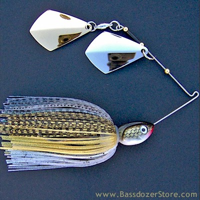 Bassdozer Spinnerbait ~ 1/2 oz B #2 ~ Pro Shad B with Royal Blades