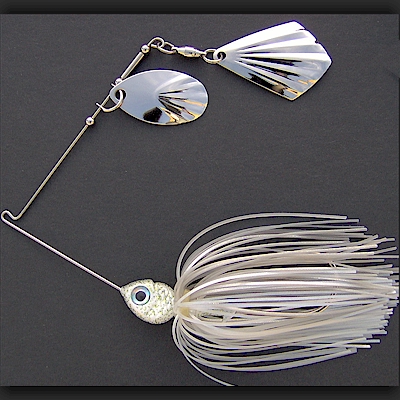 White Spinnerbait - Single Large White Willow Blade